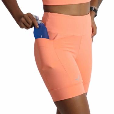 Imagem de Short Feminino Indrills de Corrida Com Compressão e Bolsos Running Laranja-Feminino