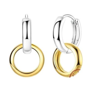 Imagem de Brincos De Argola Pendentes Em Prata Esterlina 925 Ouro Rosê Para Mulh