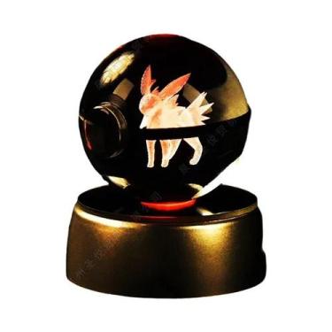 Imagem de Lâmpada Noturna 3D Pikachu Gengar Mewtwo Estátua De Bola De Cristal Po