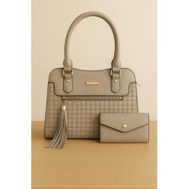 Imagem de Bolsa Feminina Estruturada com Alça de Mão e Transversal Média Elegant