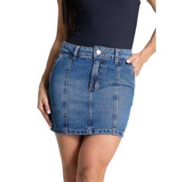 Imagem de Saia Jeans Sawary - 282301 - Azul médio 46-Feminino