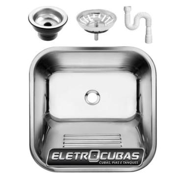 Imagem de Tanque Inox Eletrocubas Brilho 40x40x22 22l Sobrepor Embutir