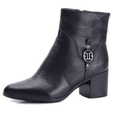 Imagem de Bota Feminina Detalhe Metalizado Couro Salto Bloco Bottero