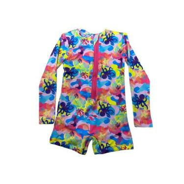 Imagem de Macaquinho Infantil Praia Piscina Bebê Proteção Solar UV50 Moda Verão 