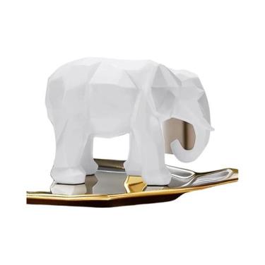 Imagem de Escultura De Elefante Em Resina Feita À Mão 3D Presente De Casamento Ú