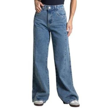 Imagem de Calça Jeans Sawary Wide Leg Petit - 282191 - Azul médio 44-Feminino