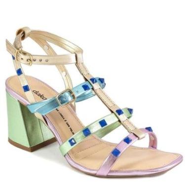 Imagem de Sandália Feminina Salto Bloco Com Spikes Dakota Y0513-Feminino