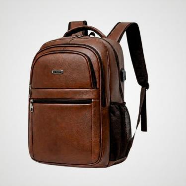 Imagem de Mochila Masculina Executiva Couro 33L Resistente Para Trabalho Faculdade-Masculino