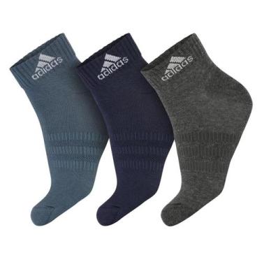 Imagem de Meia Adidas SPW ANK 35 Ao 37 - Pack Com 3 Pares - Azul Cinza e Marinho
