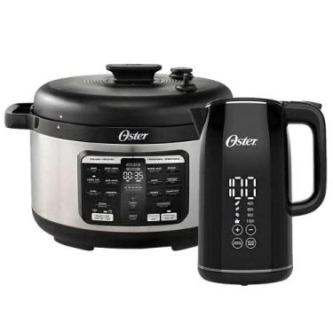 Imagem de Kit Panela De Pressão Elétrica 5,7L E Chaleira Digital Oster 110V