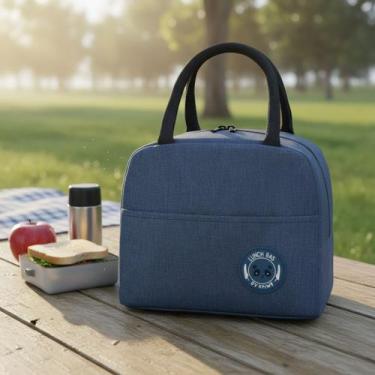 Imagem de Bolsa Termica Lancheira Compacta Alça Trabalho Cerveja Azul-marinho - 