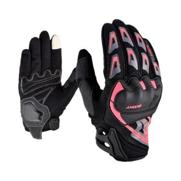Imagem de Luvas De Motocicleta Femininas Em Rosa E Roxo Com Tela Sensível Ao Toq