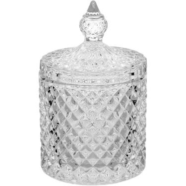 Imagem de POTICHE BOMBONIERE DECORATIVO VIDRO 13x9x9cm TRANSPARENTE