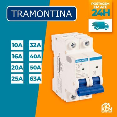 Imagem de Disjuntor Unipolar Bipolar Tripolar 10A a 63A Curva C para Proteção de Circuitos em Tri...