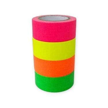 Imagem de Kit 4 Rolos Fita Tecido Gaffer Tesa 24mmX5m Fluorescente - tesa