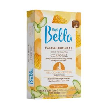 Imagem de Folhas Prontas Depil Bella para Depilação Corporal Mel com Aloe Vera C