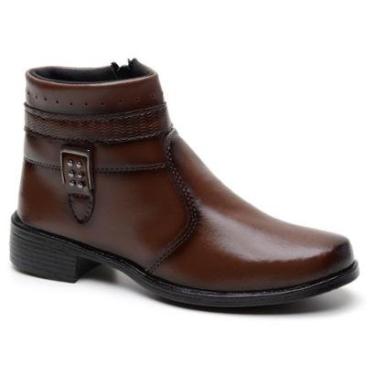 Imagem de Bota feminina coturno casual cano curto salto baixo confortável-Feminino