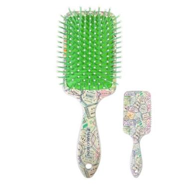 Imagem de Escova De Cabelo Uso Diário Raquete Linha Wave Marco Boni, Verde