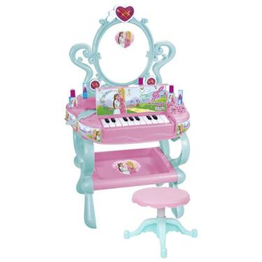 Imagem de Penteadeira com piano sonho de princesa brinquedo musical - DM TOYS