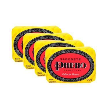 Imagem de Kit Sabonete Phebo Odor de Rosas 90g c/4un