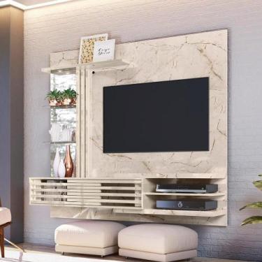 Imagem de Home Suspenso para TVs até 55" Rozalia Calacata Off-White - CASA H
