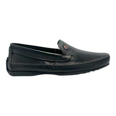 Imagem de Mocassim Pegada Drive Sapatilha Masculino Couro Legítimo Preto 140771-