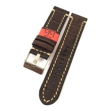 Imagem de Pulseira De Couro Para Relógio Marrom Escuro Modelo Nilo - Marry Monta