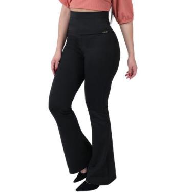 Imagem de Calça Flare Modeladora Feminina Cintura Alta Bailarina Preta - Catwalk