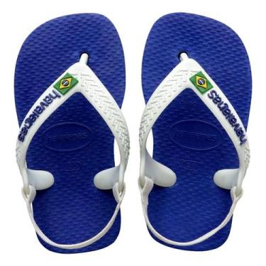 Imagem de Chinelo baby menino havaianas brasil logo  4140577, Azul naval, Branco