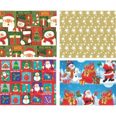 Imagem de Papel Presente 50X60CM Couche Linha Diamante Natal 4MOD. PCT.C/40 - V.
