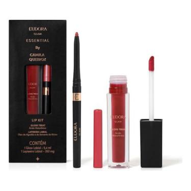 Imagem de Batom By Camila Queiroz Lip Kit Gloss Treat Cereja Essencial + Lapisei