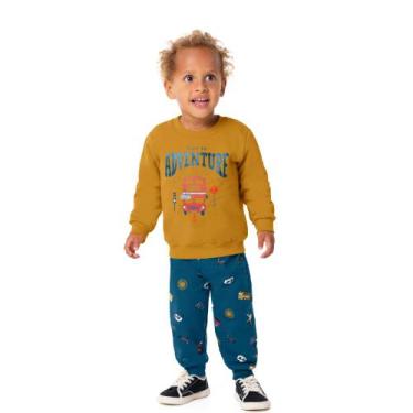 Imagem de Conjunto Moletom Infantil Menino Malwee 1/3 Ref. 116666, Amarelo escur