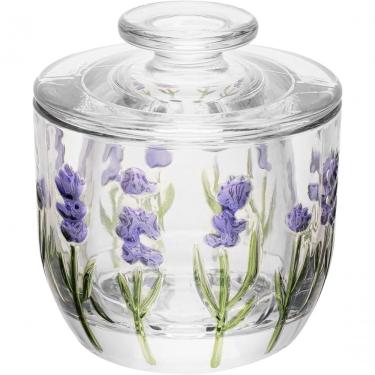 Imagem de Manteigueira Francesa Lavanda Hand Painting 9 para Servir Manteiga em Cristal com Pintura Feita à Mão Transparente Lyor