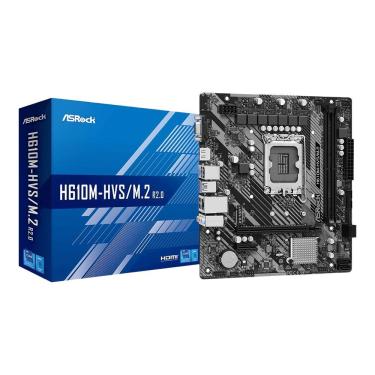 Imagem de Placa-Mãe H610M-HVS-M.2 R2.0 LGA1700 DDR4 3200MHz 64GB SATA3 M.2 HDMI USB3.2 Gigabit As...