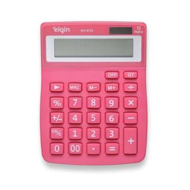 Imagem de Calculadora Mesa Visor 12 Dig. Rosa Mv4135 Elgin