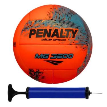 Imagem de Bola Vôlei Quadra Penalty MG 3600 + Bomba de Ar, Laranja