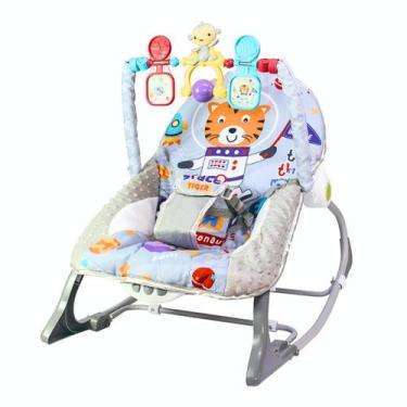 Imagem de Cadeirinha Descanso Bebe Musical Balanço Com Mobile - Kababy / Cinza
