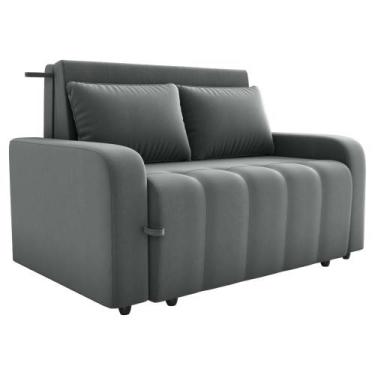 Imagem de Sofa Cama 2 Lugares 138 cm Amora Veludo Maserati Chumbo Milani Store, 