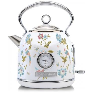 Imagem de Chaleira Elétrica Laura Ashley 1,7L Inox Branco com Estampa Floral Elveden, Termômetro Externo, Filtro Removível, Dome VQ-SBPKK336-LAEW-US