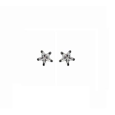 Imagem de Brinco estrela cristal banhado a ródio negro - zircônia - 6mm - VIDIÈ