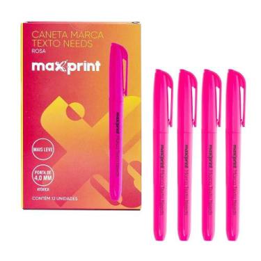 Imagem de Caneta Marca Texto Rosa Maxprint Lumis 12 Unidades
