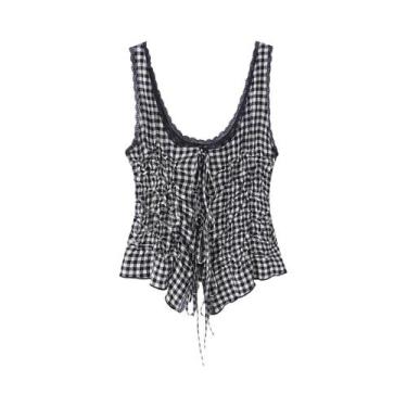Imagem de Camisola Feminina Com Decote Em V, Plissada, Com Alças Vintage, Elegan