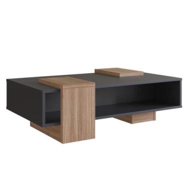 Imagem de Mesa De Centro Emovell B93 Com 2 Nichos Suporta 10kg 93cm Em MDP Preto