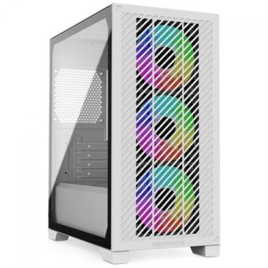 Imagem de Gabinete Gamer Cooler Master Elite 301 Branco, ARGB, Vidro Temperado, 