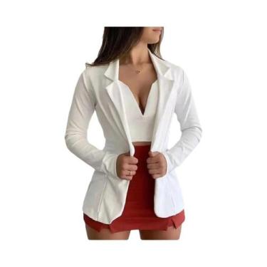 Imagem de Casaco Esportivo Feminino Estiloso, Blusa Casual de Escritório de Mang