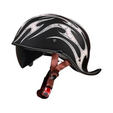 Imagem de Capacete De Moto Retrô Unissex DOT Para Verão, Modelo Aberto (Half Hel