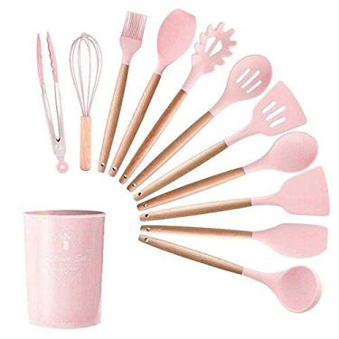 Imagem de Kit 12pc de Silicone/Madeira Ultensilios Cozinha