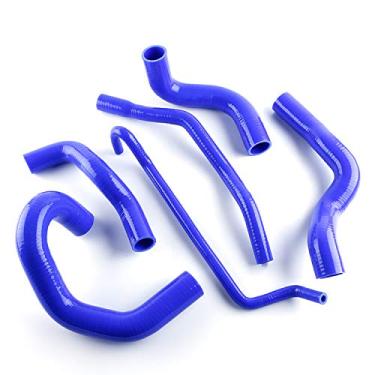 Imagem de LUXERAD 3 camadas 4,5 mm desempenho silicone radiador mangueira temperatura tubulação para 05-10 FO RD MUSTANG GT/SHELBY V8 MT (azul)