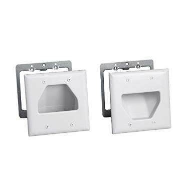 Imagem de Kit organizador de cabo de TV de tela plana DataComm Electronics 50-3332-WH-KIT - Branco