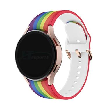 Imagem de Pulseira Feminina Estampada LTIMPORTS, compativel com Galaxy Watch 6 - Galaxy Watch 5 - Galaxy Watch 4 (Arco-íris)